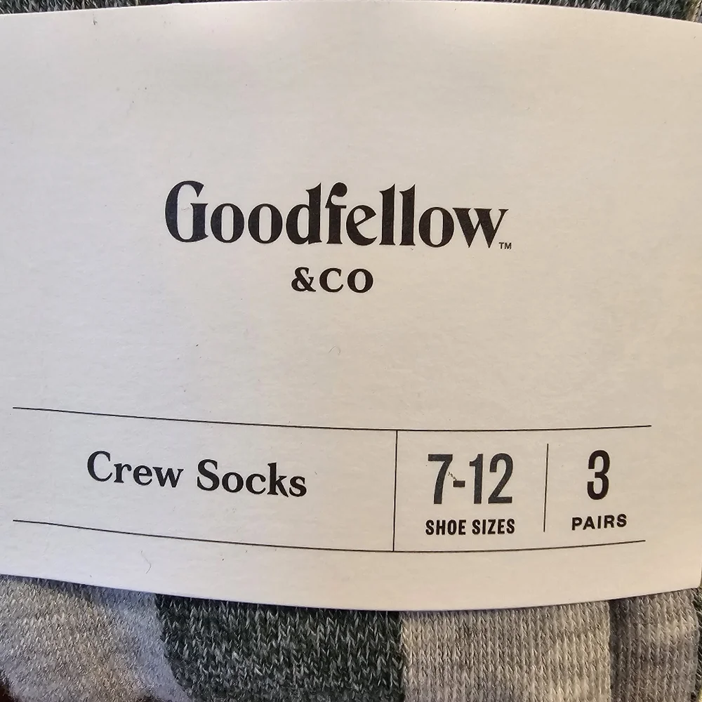 6 Pair Goodfellow & Co Crew Socks Shoe Size 7 - 12